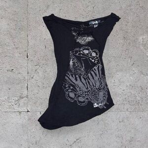 Designual VINTAGE Y2K Asymmetrical Butterfly Top